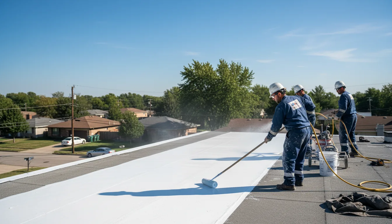Commercial roof coating in Mereta, TX near me